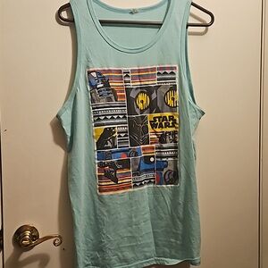 Blue Graphic Star Wars Tank Top